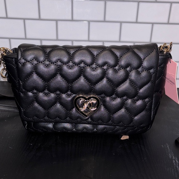 Juicy Couture Handbags - Juicy Couture Black Heart Quilted Crossbody Bag